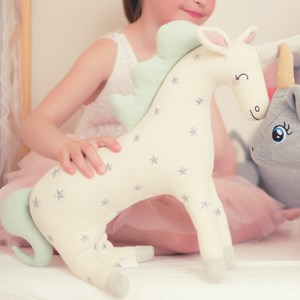Peluche licorne tricot coton naturel