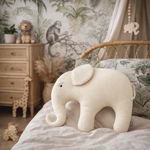 Grande peluche éléphant coton tricoté
