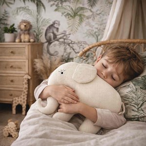 Grande peluche éléphant coton tricoté