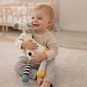 Peluche doudou girafe coton tricoté