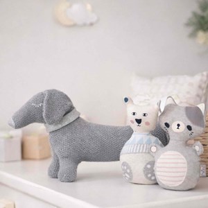 Peluche doudou chien teckel coton bio