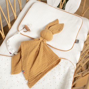 Oreiller plat lapin gaze de coton