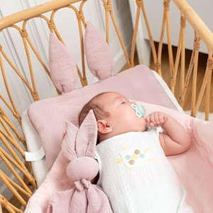 Oreiller plat lapin gaze de coton