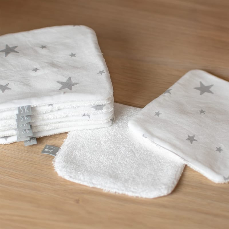 Lingettes bébé lavables coton 8 stella (Sevira Kids) - Image 2