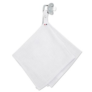 Lange doudou attache tétine blanc 40 x