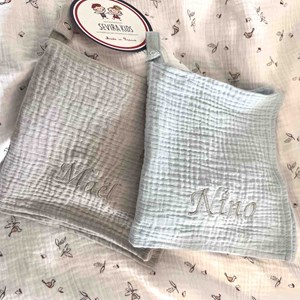 Doudou attache tétine gaze coton jeanne