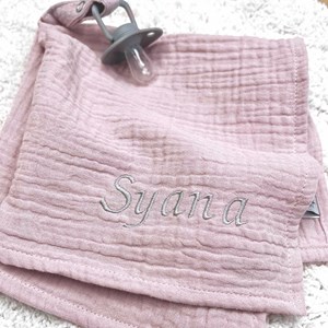Doudou attache tétine gaze coton jeanne