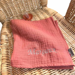 Doudou attache tétine gaze coton jeanne