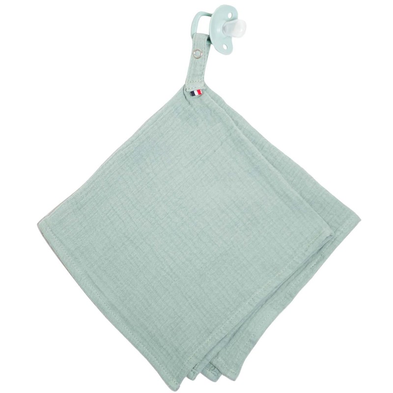 Lange doudou attache tétine vert de
