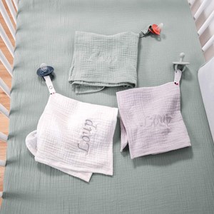 Doudou attache tétine gaze coton jeanne