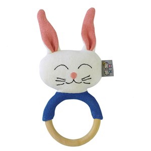 Hochet avec anneau de dentition, lapin