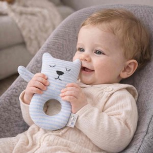 Hochet ourson tricoté coton bébé