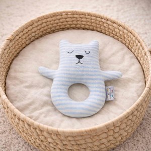Hochet ourson tricoté coton bébé