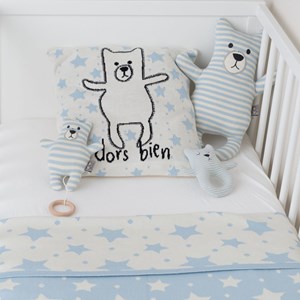 Hochet bébé ourson coton tricoté