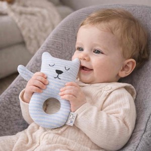 Hochet ourson tricoté coton bébé