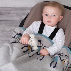 Hochet bébé singe coton tricoté