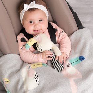 Hochet bébé coton tricoté toucan