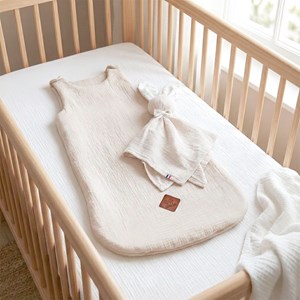 Gigoteuse sans manches gaze coton beige