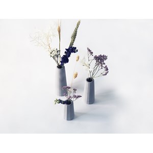 Facette- vases soliflores béton (trio)