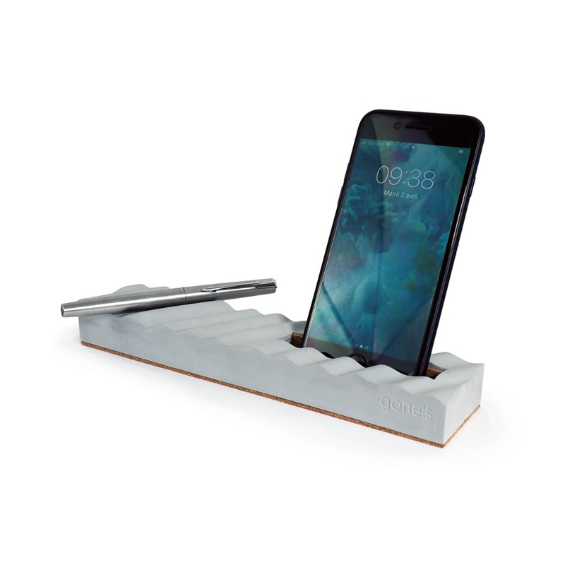 Onde - support téléphone stylos béton
