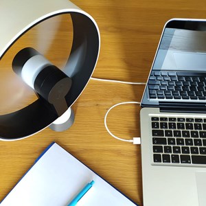 Ventilateur de table airain blanc
