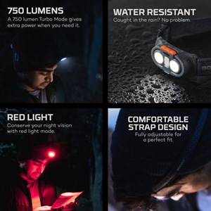 Lampe frontale nebo einstein 750