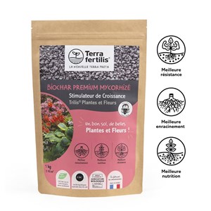Biochar mycorhizé fertilisant fleurs 1kg