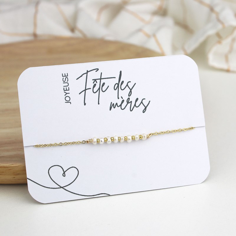 Minalis Bijoux - Bracelet fête des mères perle de nacre