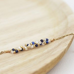 Bracelet perles tressées lapis lazuli