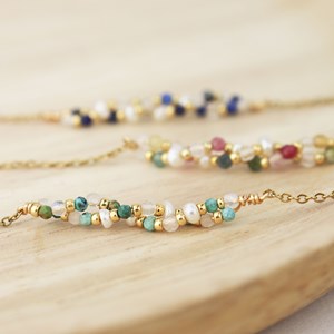 Bracelet perles tressées lapis lazuli