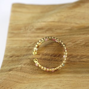 Bague acier inoxydable doré tourmaline