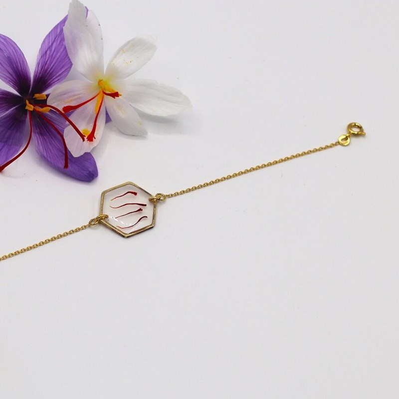 Bracelet plaqué or hexagonal 16cm