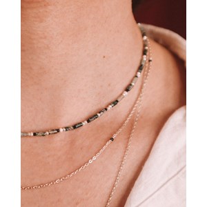 Collier - yézidis vert - argent