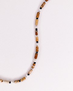 Collier - yézidis marron - argent