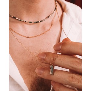 Collier - azéris vert - or