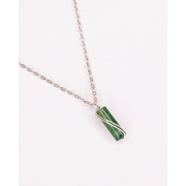 Collier - azéris vert - argent