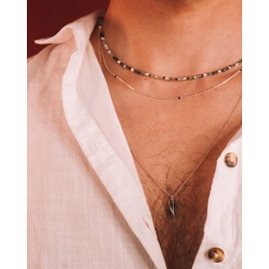 Collier - azéris vert - argent