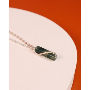 Collier - azéris vert - argent