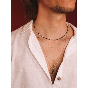 Collier - azéris vert - argent