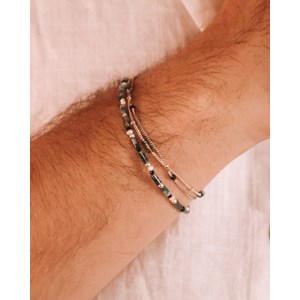 Bracelet - oudis vert - argent