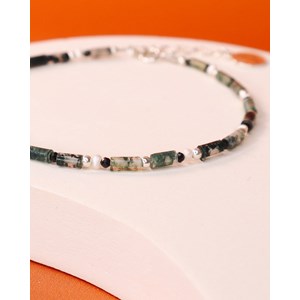 Bracelet - oudis vert - argent