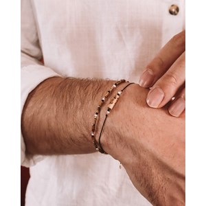 Bracelet - oudis marron - argent