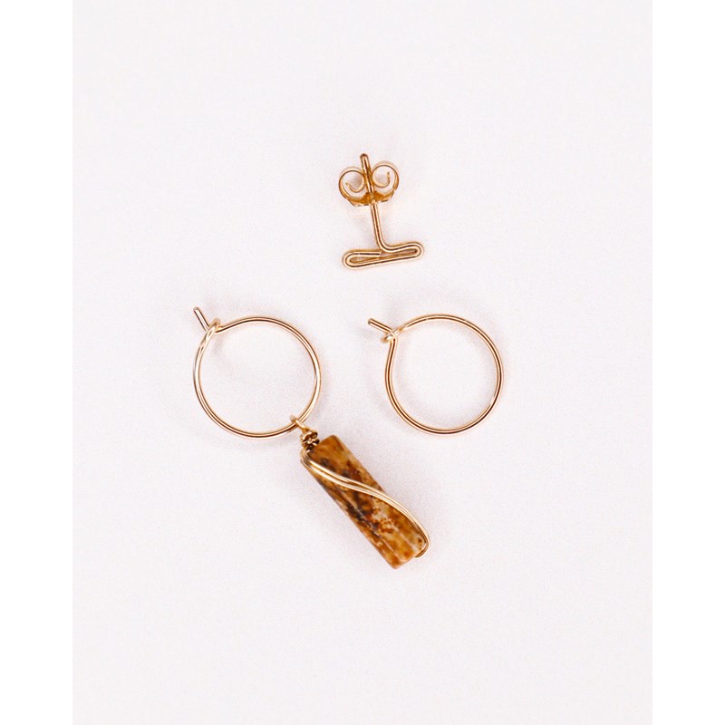 Axelle Joly - Coffret 3 boucles marron - or