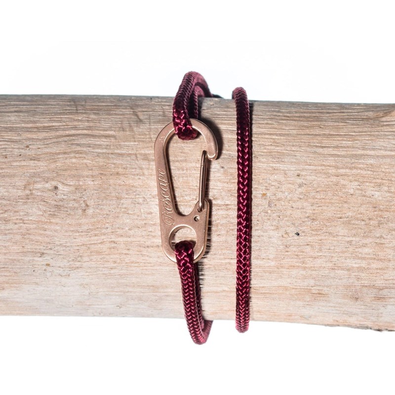 Rescapé France - Bracelet la tournette mousqueton or rose