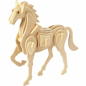 Puzzle 3d en bois - modèle cheval