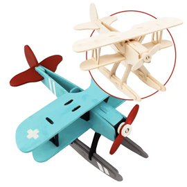 Puzzle 3d en bois - modèle hydravion