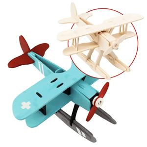 Puzzle 3d en bois - modèle hydravion