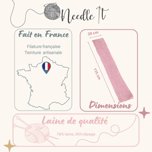 Kit tricot écharpe en laine rose