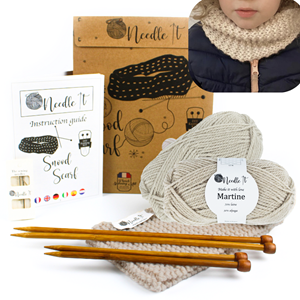 Kit tricot tour de cou beige
