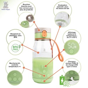 Chauffe biberon nomade portable 300 ml